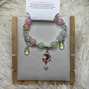 Pulsera bolas naturales rosa